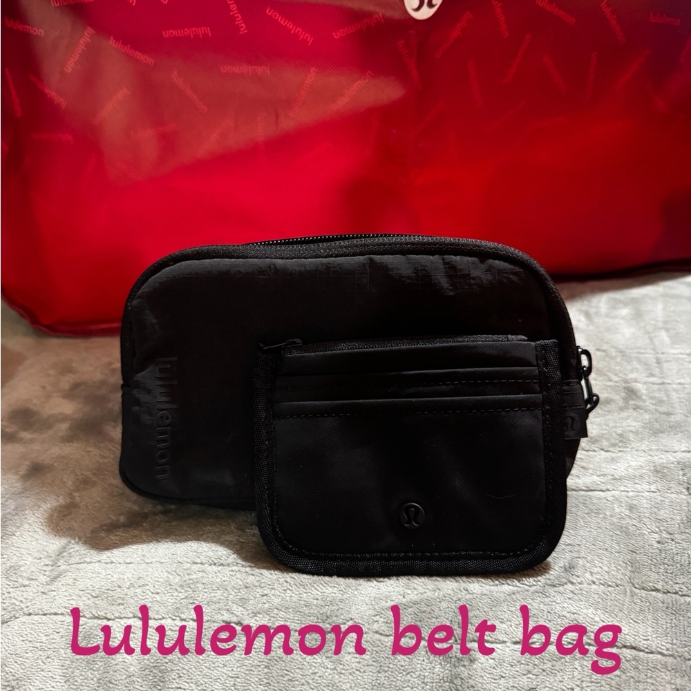lululemon athletica Black Belt Bag with Card Pocket